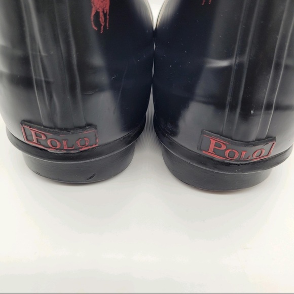 Polo Ralph Lauren Women’s Logo Tall Rubber Rain Boots Size 11 - Picture 5 of 12